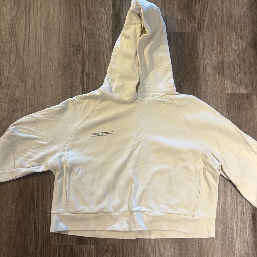 Pangaia Cream Cropped Hoodie